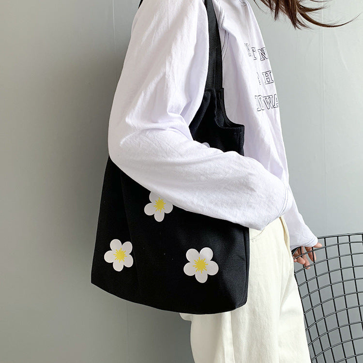 Ya Flower Canvas Female One Fresh Artistic Cloth Shoulder Bags