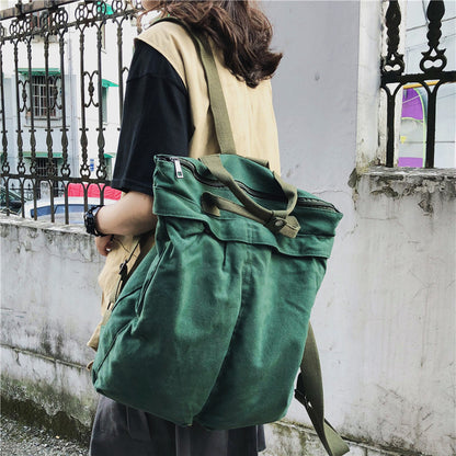 Lazy Canvas Artistic Korean Fashion College Large Backpacks