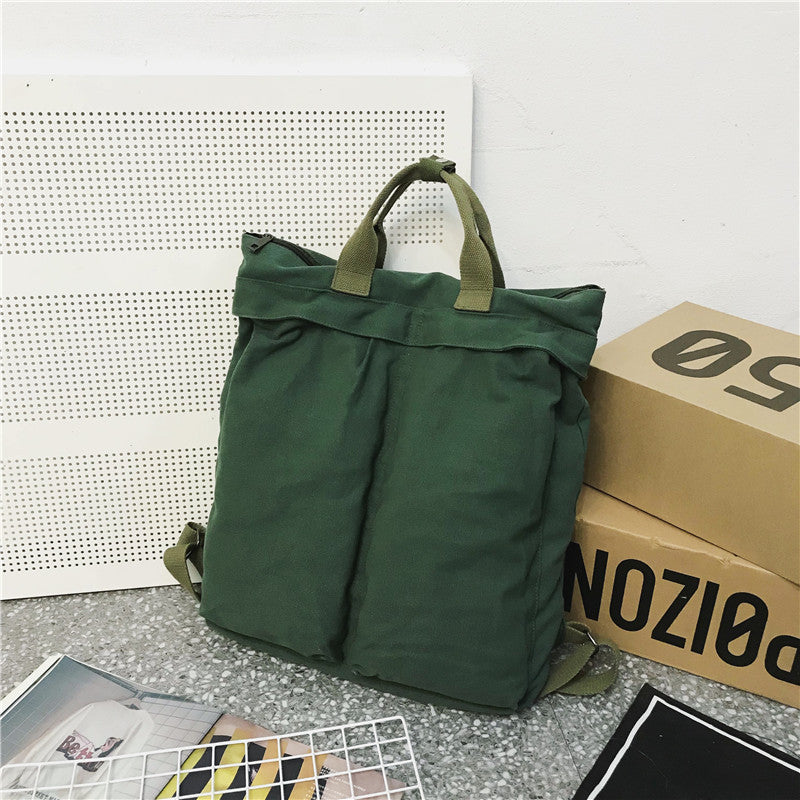 Lazy Canvas Artistic Korean Fashion College Large Backpacks