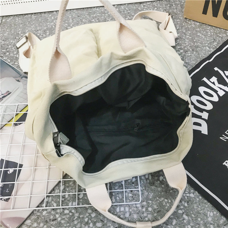 Lazy Canvas Artistic Korean Fashion College Large Backpacks