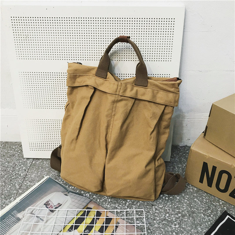 Lazy Canvas Artistic Korean Fashion College Large Backpacks