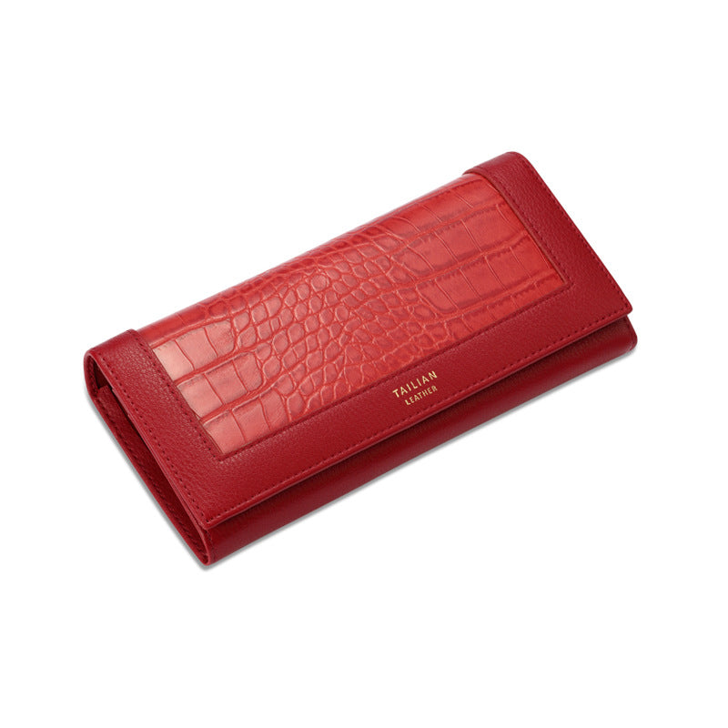 Versatile Trendy Women's Crocodile Pattern Clutch Ladies Wallets