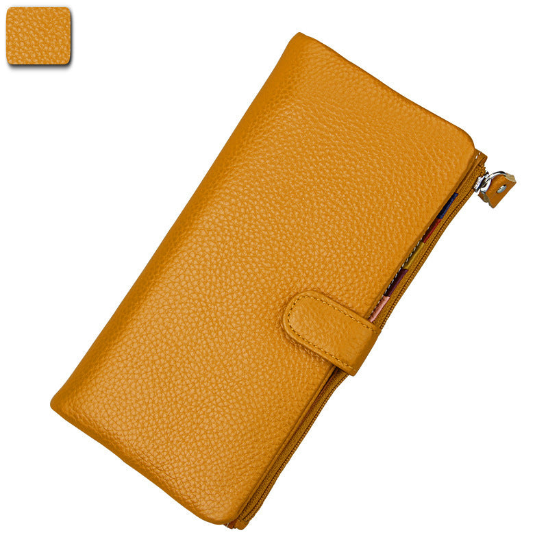 Women's Candy Color Leather Multi Slots Clutch Ladies Wallets