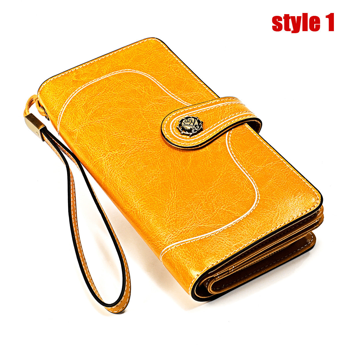 Large Capacity Long Retro Genuine Leather Ladies Wallets