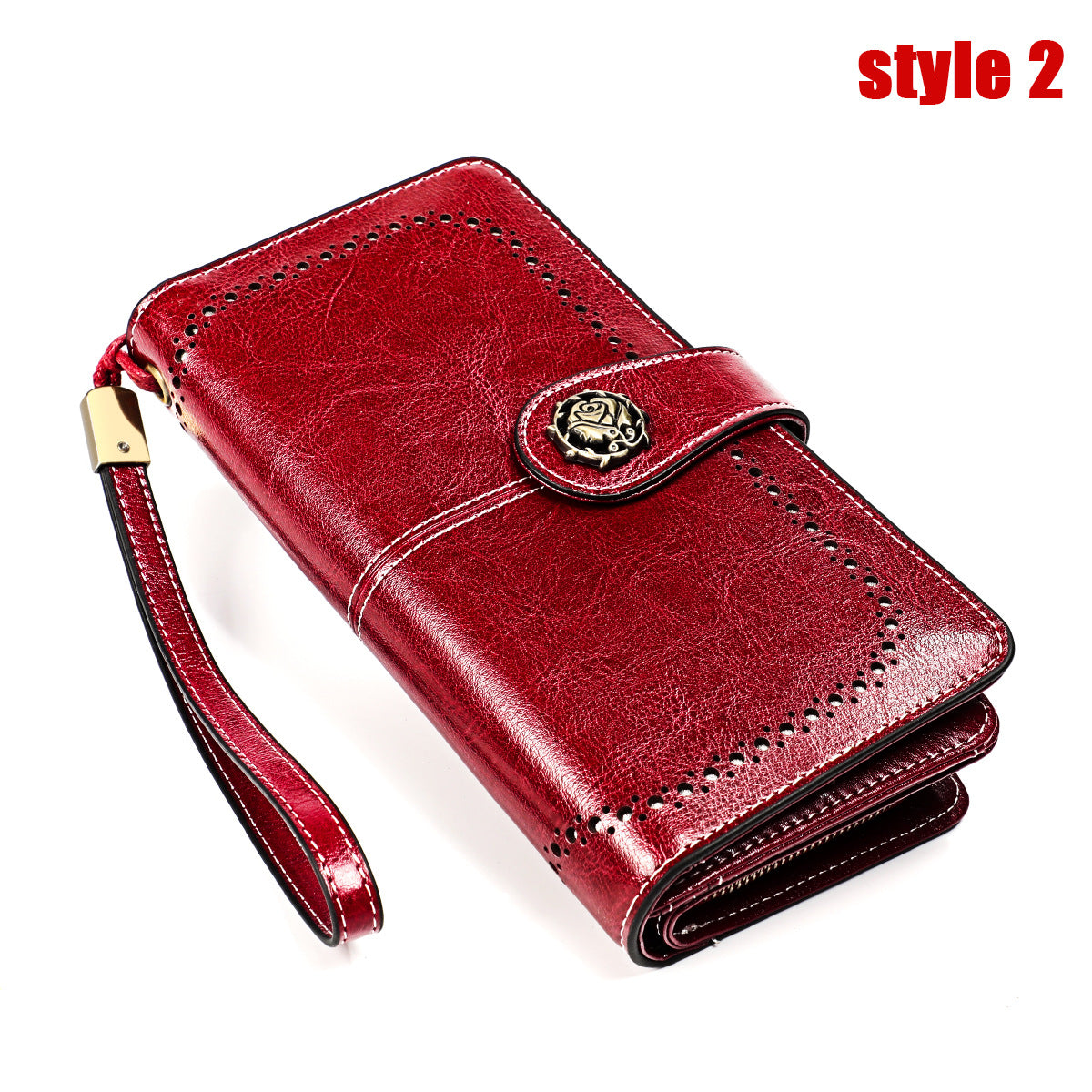 Large Capacity Long Retro Genuine Leather Ladies Wallets