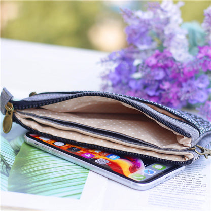 Women's White Print Storage Clutch Fashion Korean Ladies Wallets