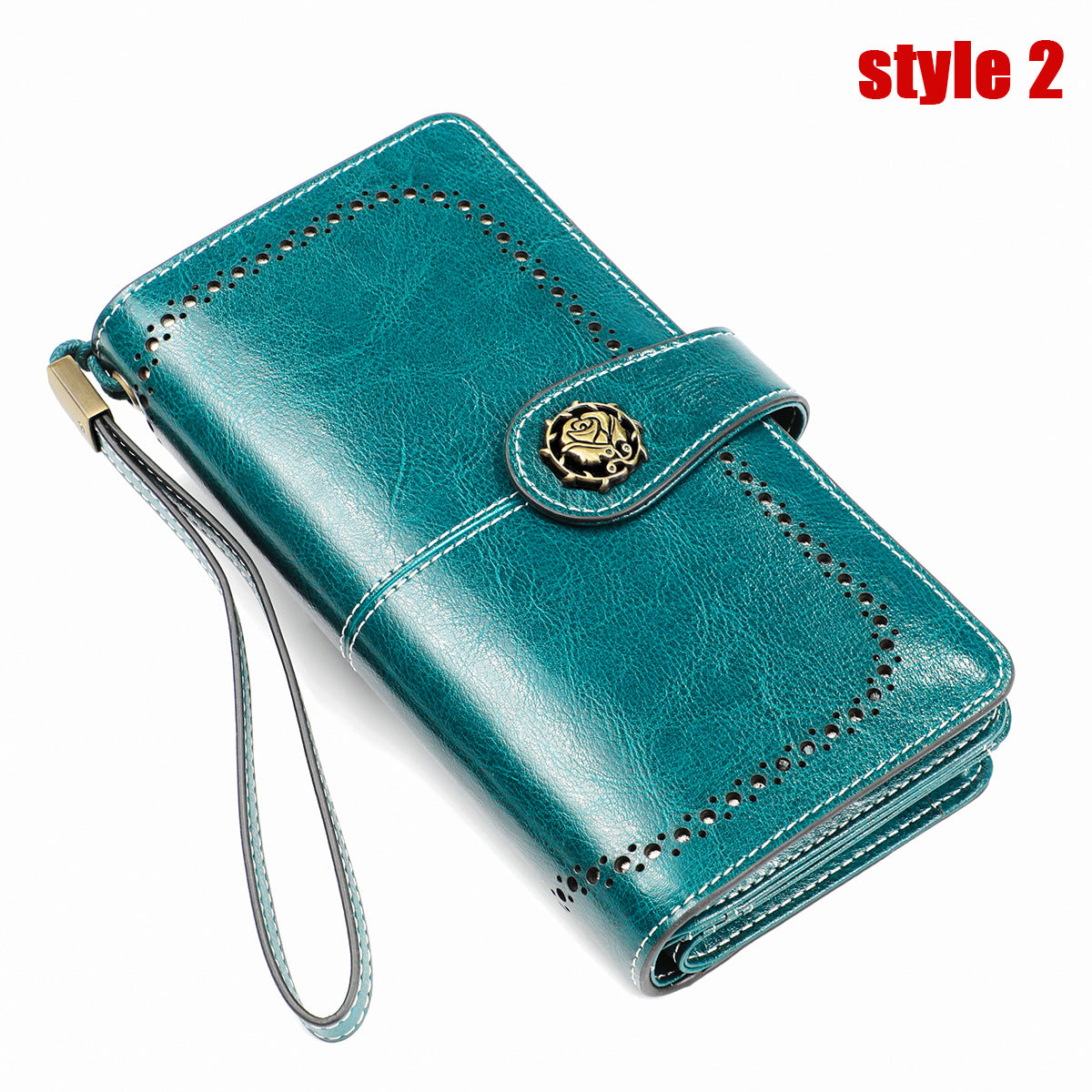 Large Capacity Long Retro Genuine Leather Ladies Wallets