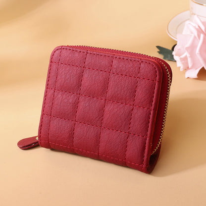 Women's Korean Style Short Zipper Embroidered Female Ladies Wallets