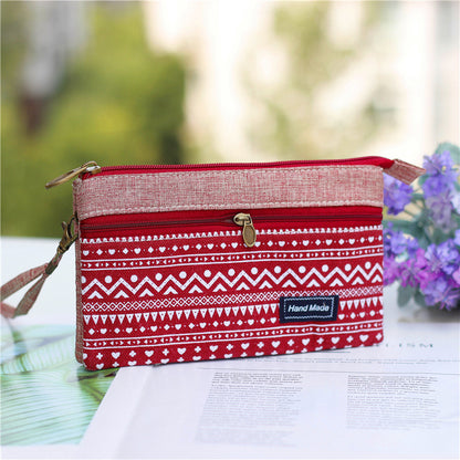 Women's White Print Storage Clutch Fashion Korean Ladies Wallets