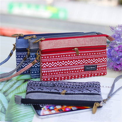 Women's White Print Storage Clutch Fashion Korean Ladies Wallets