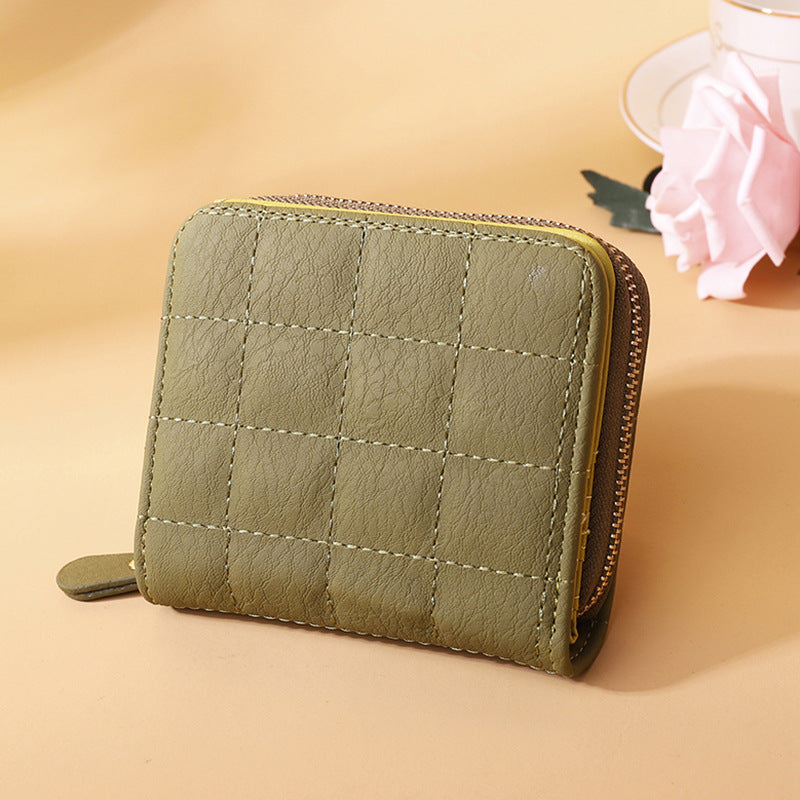 Women's Korean Style Short Zipper Embroidered Female Ladies Wallets