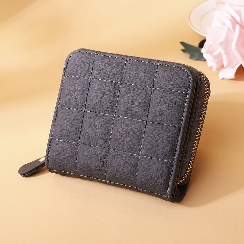 Women's Korean Style Short Zipper Embroidered Female Ladies Wallets