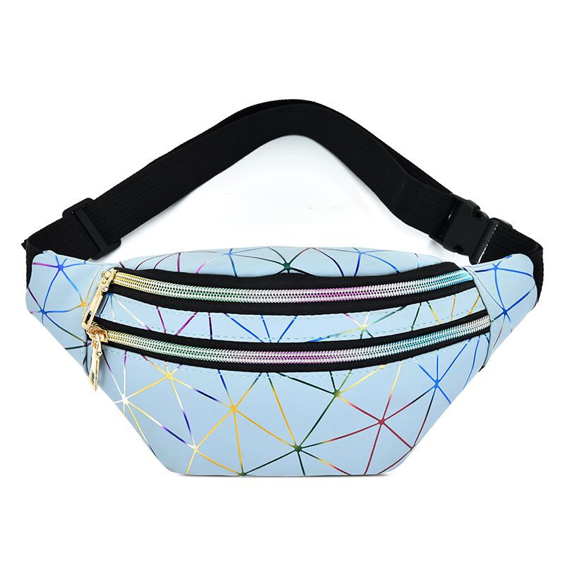 Multilayer Fashion Laser Bright Leather Unisex Men's Waist Packs