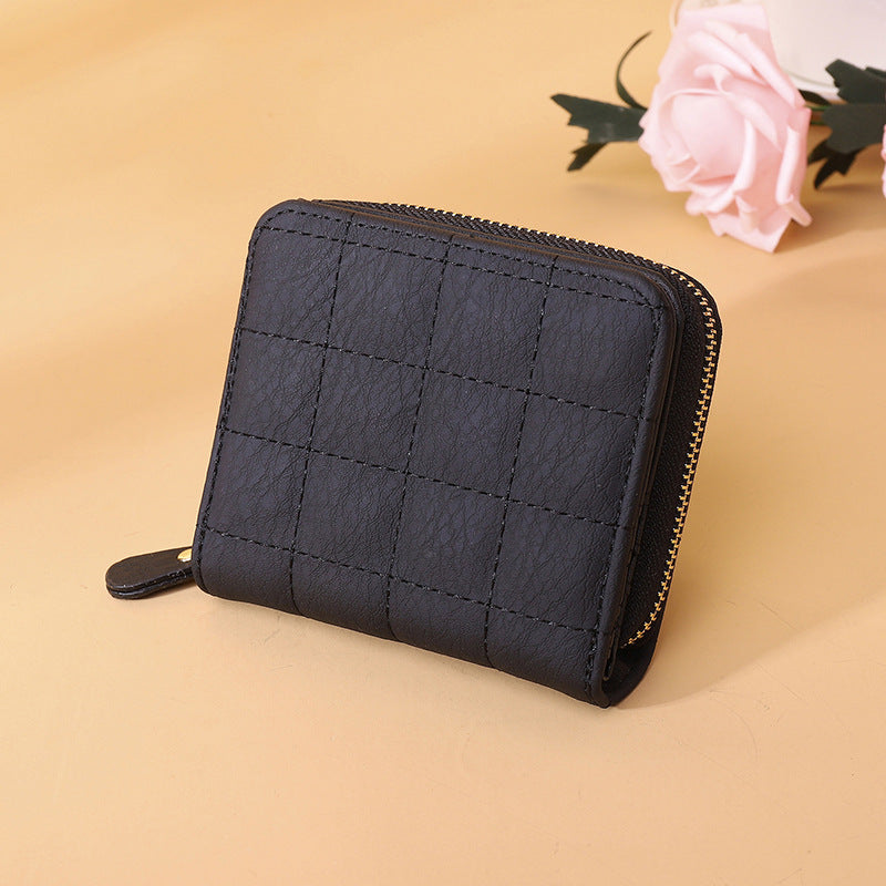 Women's Korean Style Short Zipper Embroidered Female Ladies Wallets