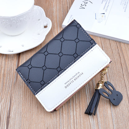 Women's Tassel Female Korean Style Fashion Plaid Ladies Wallets