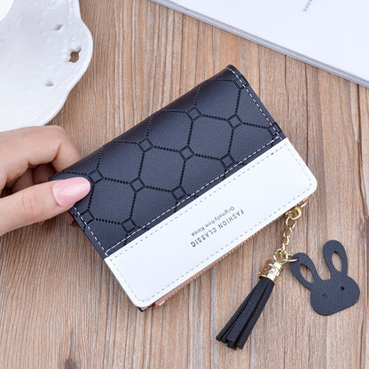 Women's Tassel Female Korean Style Fashion Plaid Ladies Wallets