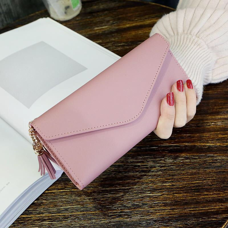 Women's Long Trendy Heart-shaped Pendant Simple Stylish Versatile Ladies Wallets