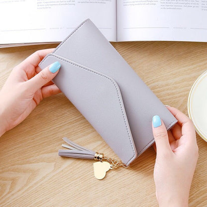 Women's Long Trendy Heart-shaped Pendant Simple Stylish Versatile Ladies Wallets