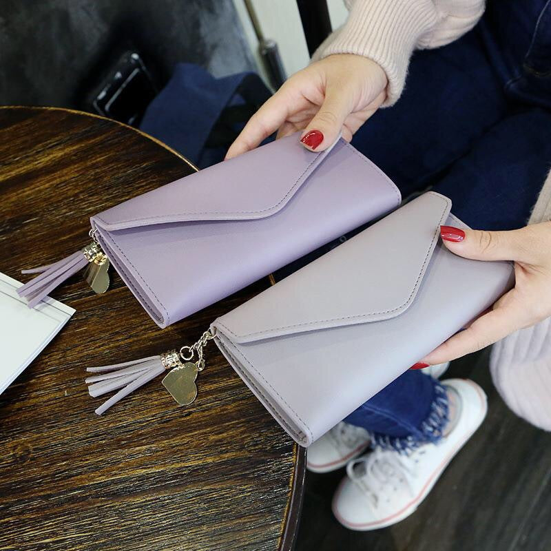 Women's Long Trendy Heart-shaped Pendant Simple Stylish Versatile Ladies Wallets