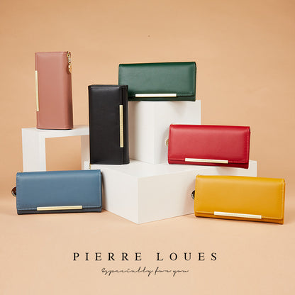 Portefeuilles pour femmes Pierre de style coréen de couleur unie simples pour dames