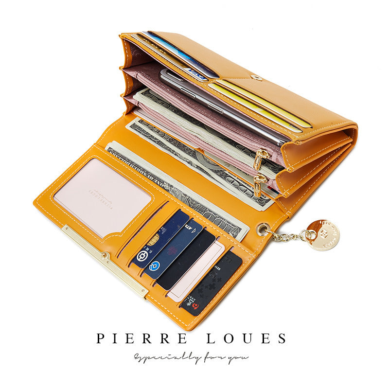 Portefeuilles pour femmes Pierre de style coréen de couleur unie simples pour dames