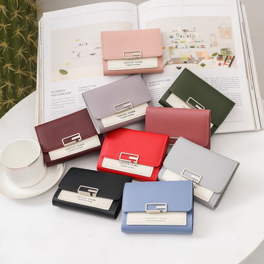 Women's Short Korean Fashionable Folding Personality Cute Ladies Wallets