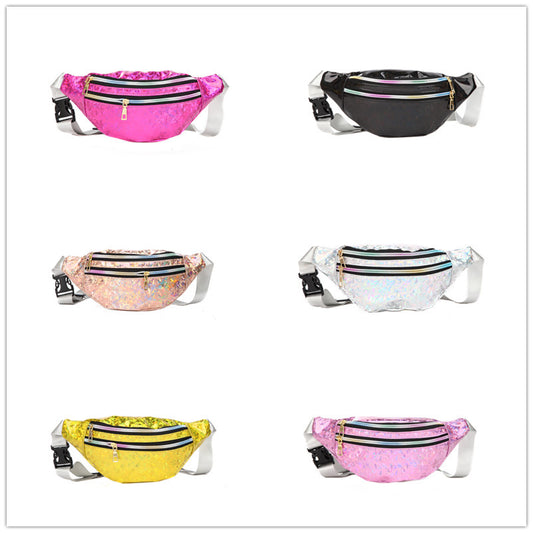 Women's Charming Laser Sequins Multifunctional Fashion Men's Waist Packs