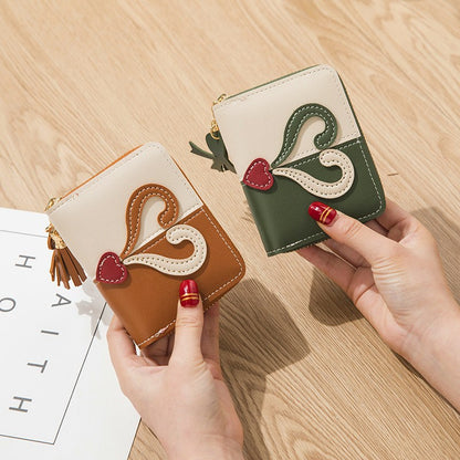 Portefeuilles courts à fermeture éclair pour femmes de style coréen