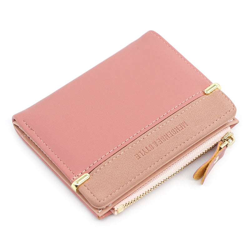 Women's Fashion Short Zip Korean Style Simple Ladies Wallets