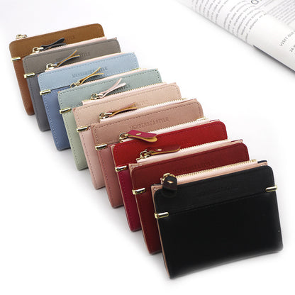 Women's Fashion Short Zip Korean Style Simple Ladies Wallets