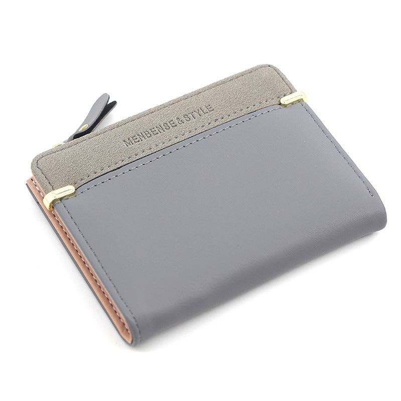 Women's Fashion Short Zip Korean Style Simple Ladies Wallets