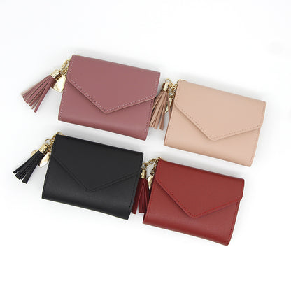 Charming Fashion Short Simple Tassel Clutch Ladies Wallets