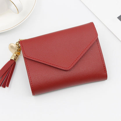 Charming Fashion Short Simple Tassel Clutch Ladies Wallets