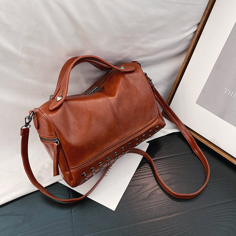 Women's Trendy Elegant Soft Leather Textured Mature Shoulder Bags