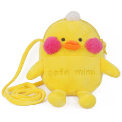 Porte-monnaie pour enfants en peluche mignon et oblique avec petite corde