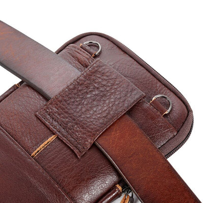 Men's Thin Leather Cowhide Retro Mobile Men's Waist Packs