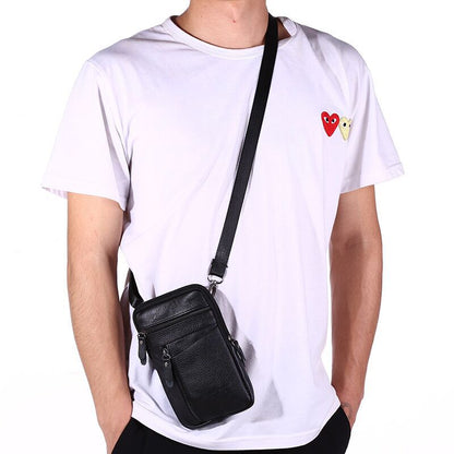 Men's Thin Leather Cowhide Retro Mobile Men's Waist Packs