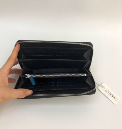 Long Clutch Presbyopic Black Plaid White Ladies Wallets