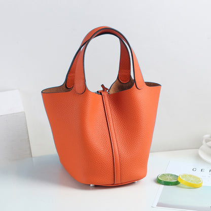 Vegetable Basket Genuine Leather Fashion First Handbags