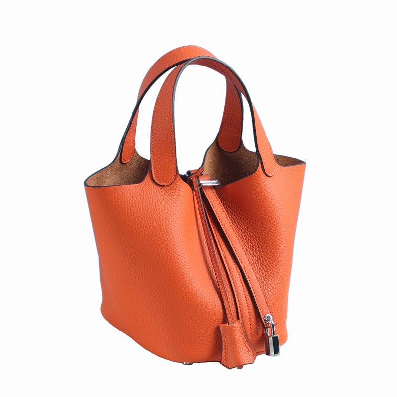 Vegetable Basket Genuine Leather Fashion First Handbags