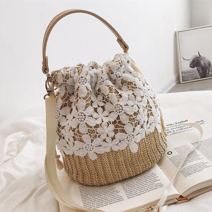 Holiday Bucket Fairy Rattan Beach Portable Female Bags