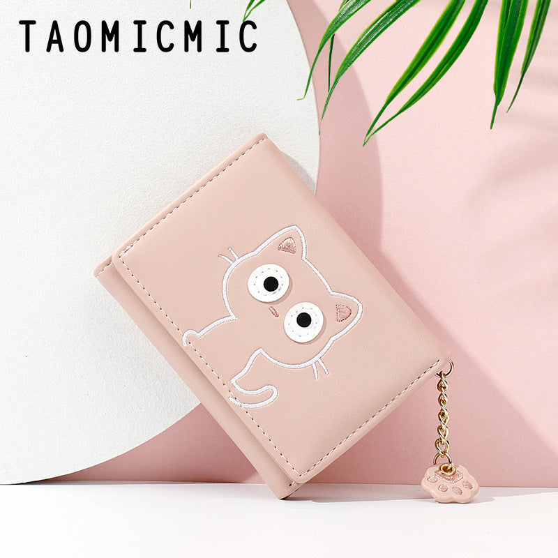 Women's Cartoon Cute Short Three Fold Lady Ladies Wallets