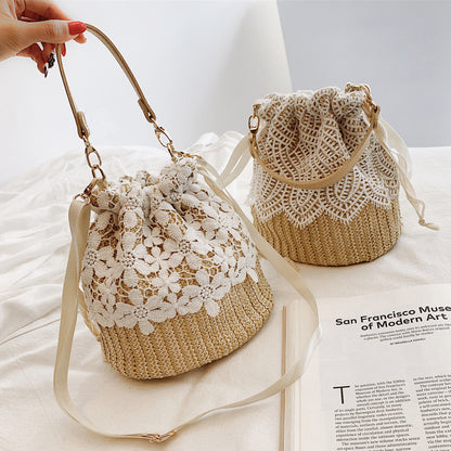 Holiday Bucket Fairy Rattan Beach Portable Female Bags