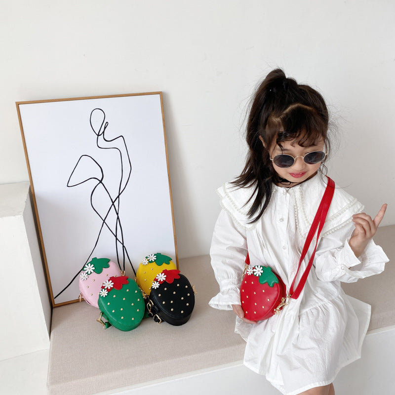 Sacs à bandoulière réglables pour enfants de style fraise de saule doux de printemps pour femmes