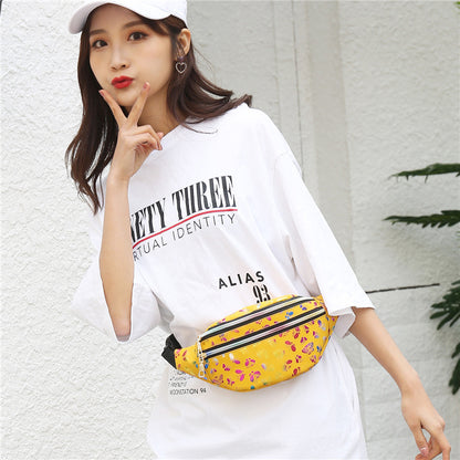 Women's Fashion Double Zipper Trendy Colorful Mobile Waist Packs