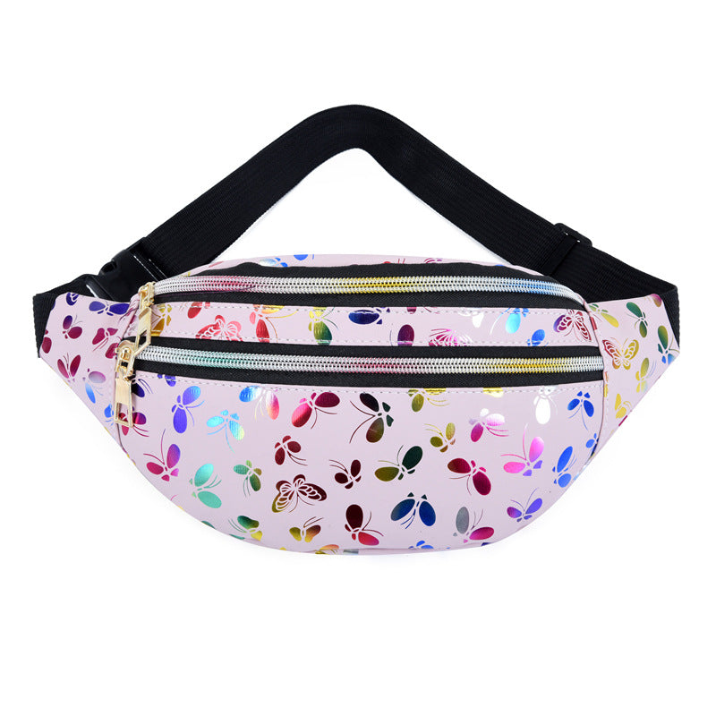 Women's Fashion Double Zipper Trendy Colorful Mobile Waist Packs