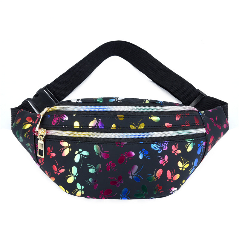 Women's Fashion Double Zipper Trendy Colorful Mobile Waist Packs