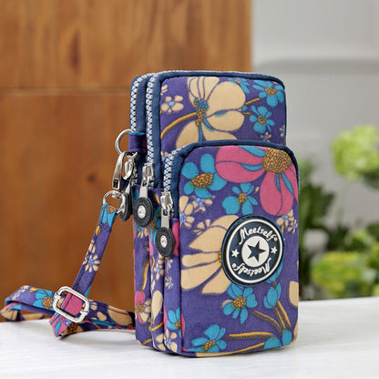 Women's Korean Style Mobile Packaging Zipper Printed Phone Bags