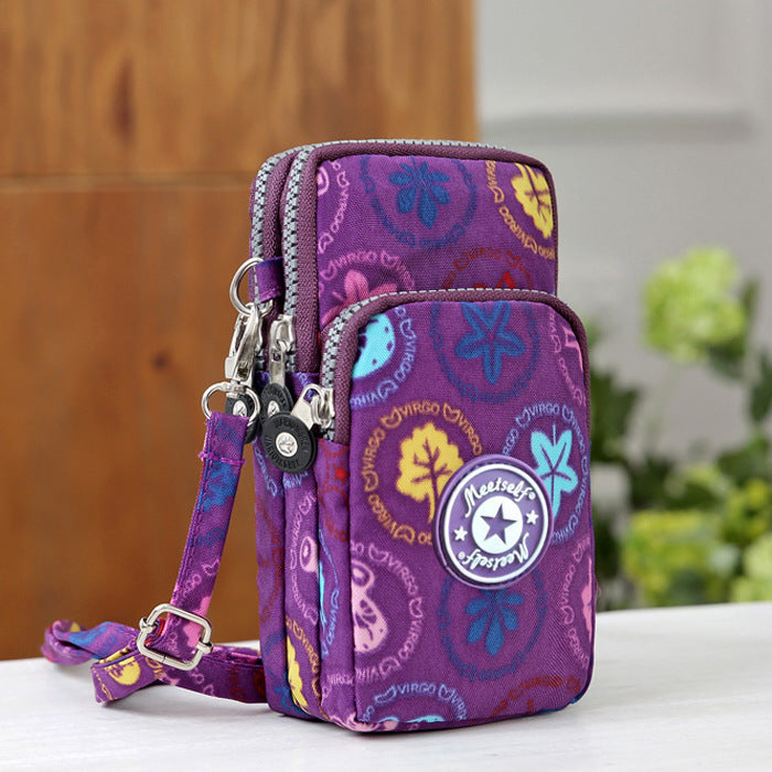 Women's Korean Style Mobile Packaging Zipper Printed Phone Bags