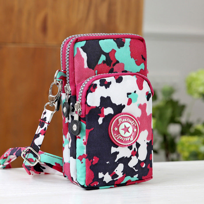 Women's Korean Style Mobile Packaging Zipper Printed Phone Bags